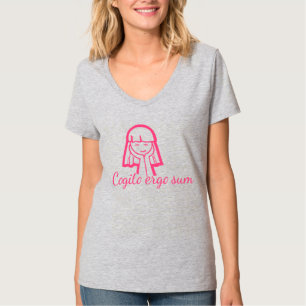 Cogito ergo sum Denken Mädchen rosa T - Shirt