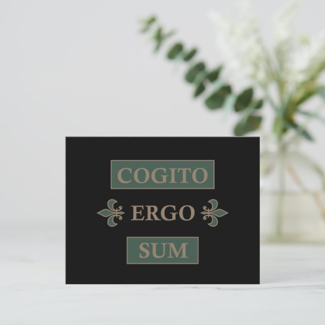 Cogito ergo sum feiertagspostkarte (Stehend Vorderseite)