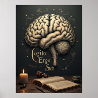 Cogito Ergo Sum - Gothic Dark Academia Philosophie