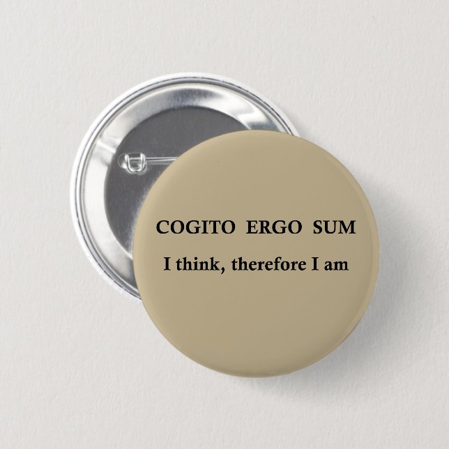 cogito ergo sum, lateinischer Satz  Button (Vorne & Hinten)