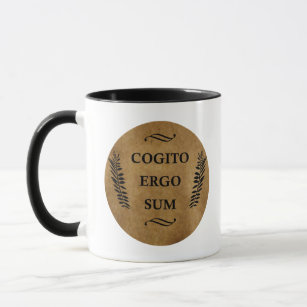cogito ergo sum, lateinischer Satz Tasse