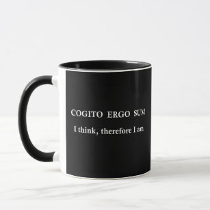 cogito ergo sum, lateinischer Satz Tasse