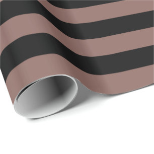 Cognac-Braun/Schwarz gestreift Geschenkpapier