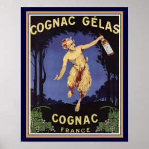 Cognac Gelas - Frankreich - Art Deco Poster 16 x 2