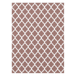 Cognac Leather Brown Marokkanischer Tile Trellis Tischdecke