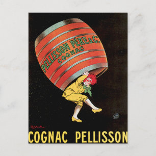 Cognac Pellisson Vintage-Wein-Getränkewerbung Kuns Postkarte