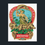 Cognac Vieux Grande Champagne Vintages Label Postkarte<br><div class="desc">Cognac Vieux Grande Champagne Vintages Label Kunst,  Dichtung und Musik</div>