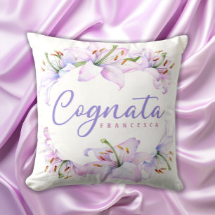 Cognata Personalisiert Lavender Pink Lilies Kissen