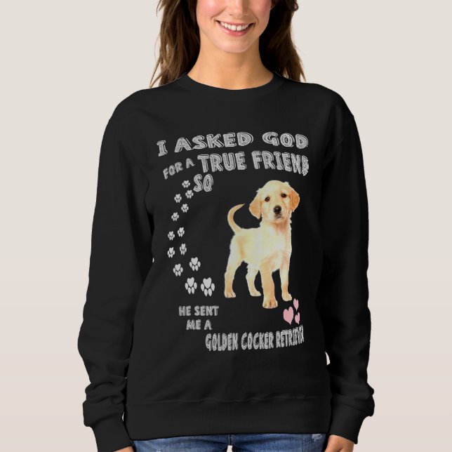 Cogol Hund Mama Vater Kostüm Golden Cocker Retriev Sweatshirt (Vorderseite)