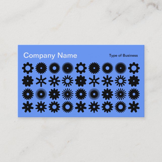 Cogs - Black on Baby Blue Visitenkarte (Vorderseite)