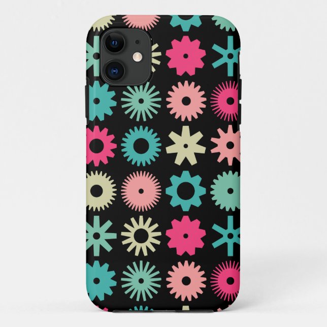 Cogs - Farben 01 - auf schwarz Case-Mate iPhone Hülle (Rückseite)
