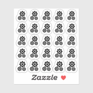 Cogs Gears Steampunk Mechanisches Symbol Bujo Plan Aufkleber