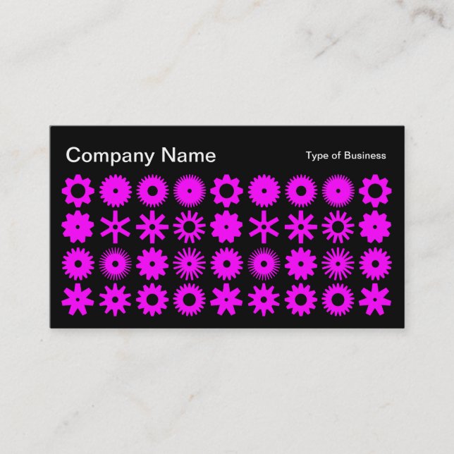 Cogs - Magenta auf schwarz Visitenkarte (Vorderseite)