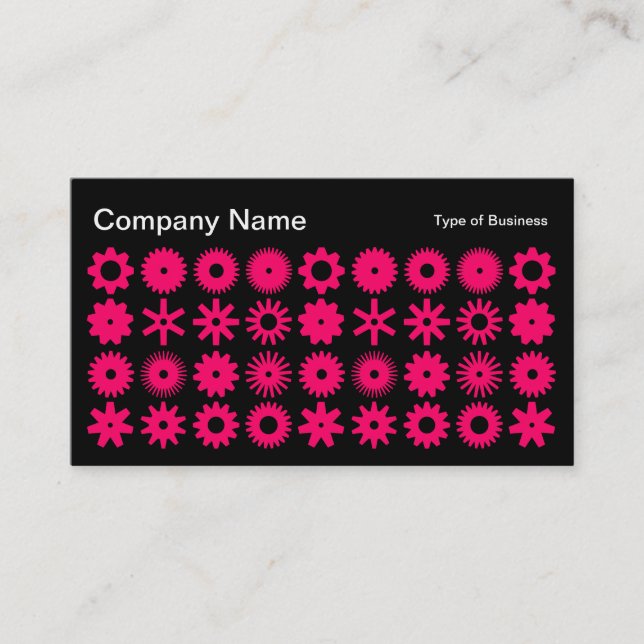 Cogs - Neon Red on Black Visitenkarte (Vorderseite)