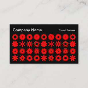 Cogs - rot auf schwarz visitenkarte