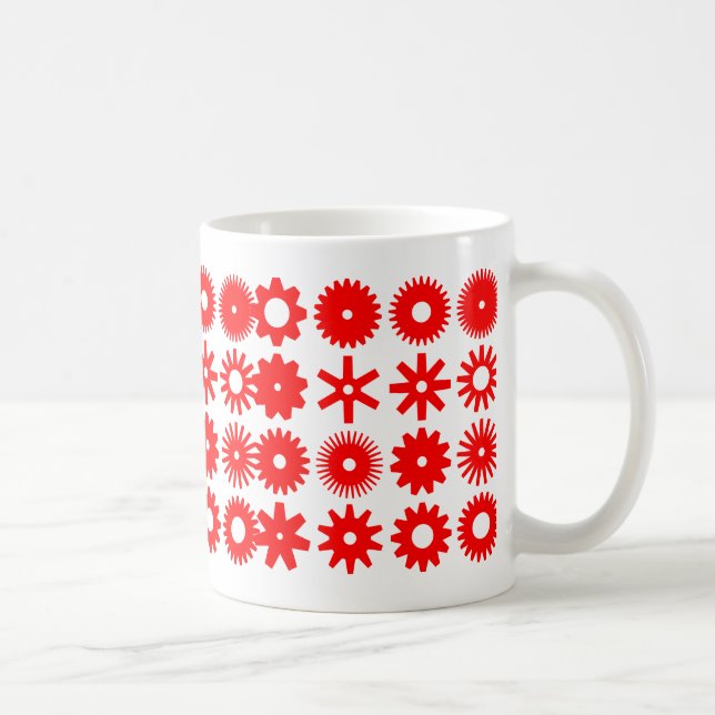 Cogs - Rot auf Weiß Kaffeetasse (Rechts)
