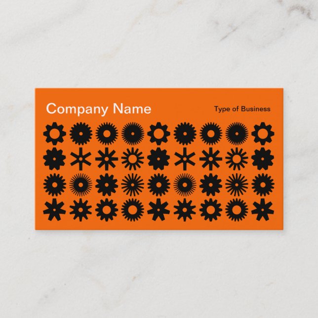 Cogs - Schwarz auf Orange Visitenkarte (Vorderseite)