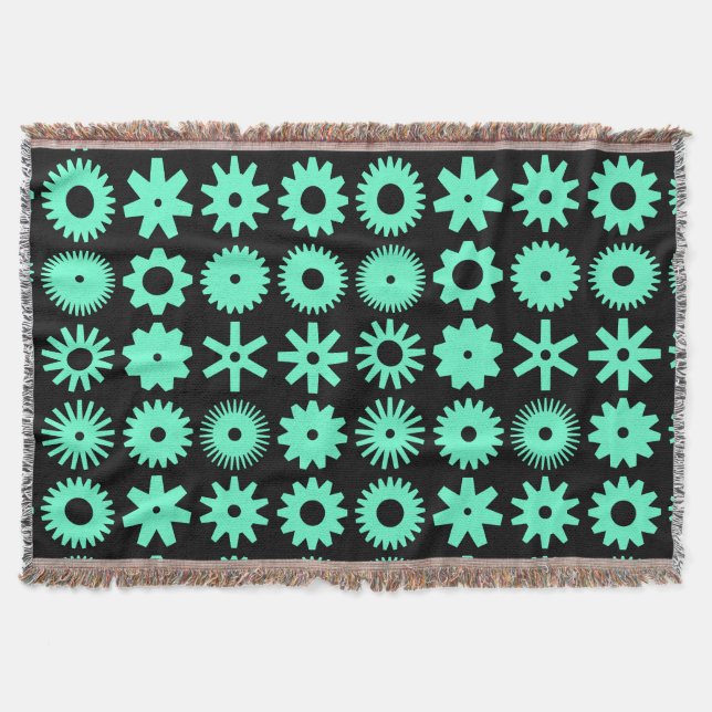 Cogs - Türkis auf schwarz Decke (Vorderseite)