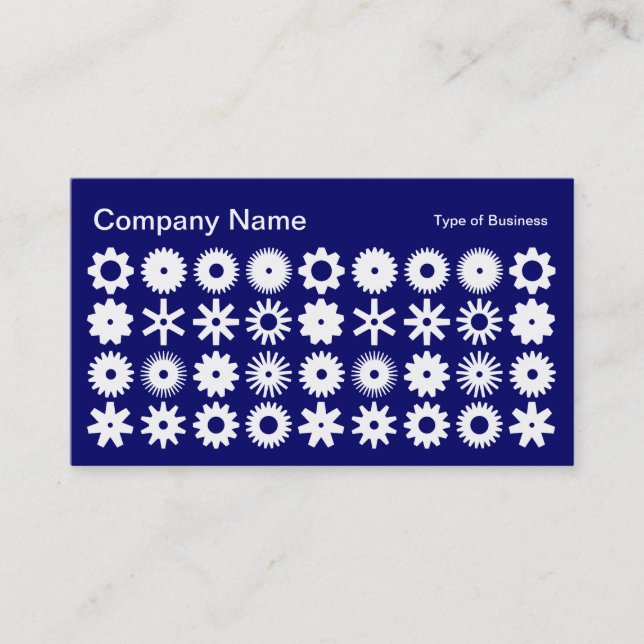 Cogs - White on Deep Navy Visitenkarte (Vorderseite)