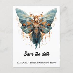 Cogwing Monarch Butterfly Steampunk Wedding Ankündigungspostkarte