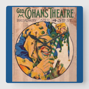 Cohan’s Theater-Titelblatt der 1920er Jahre Quadratische Wanduhr