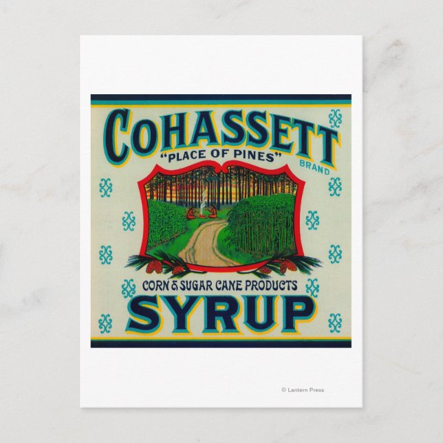 Cohassett Sirup LabelKairo, GA Postkarte (Vorderseite)