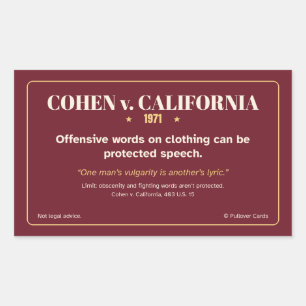 Cohen v. California 1971 Free Speech Aufkleber