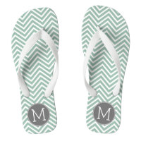 Cohle und Minze Grüne Chevronen Custom Monogram