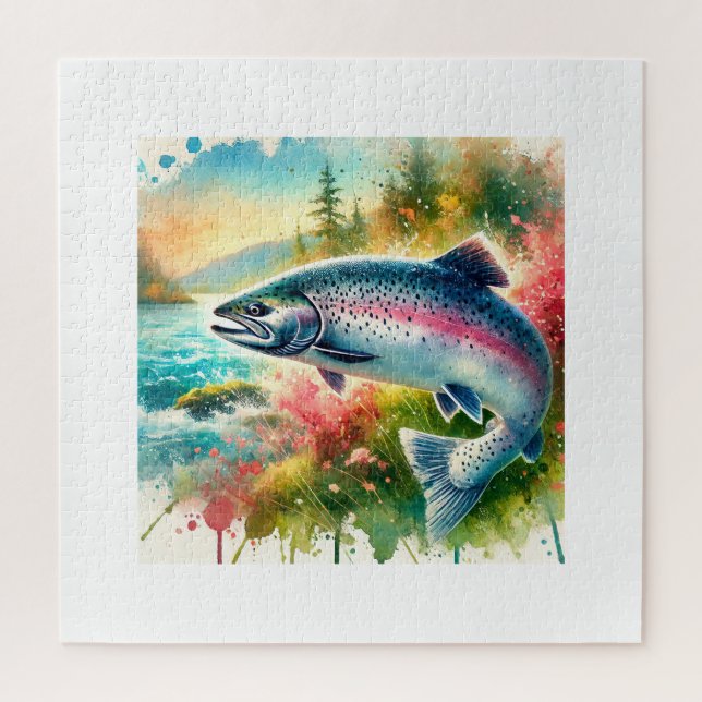 Coho salmon 180724AREF119 - Watercolor Puzzle (Vertikal)
