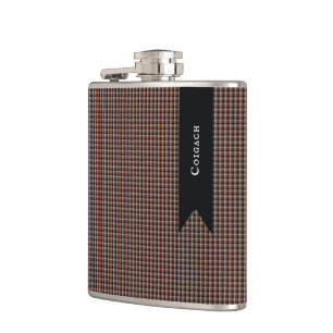 Coigach Tweed Rustic Gun Club Karo Flask Flachmann