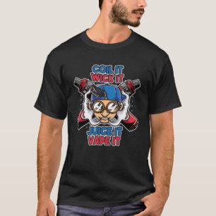Coil es Wick it Juice es verbrennen es Vape Geek V T-Shirt