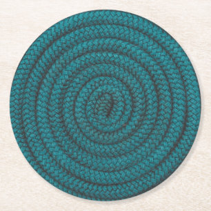 Coiled Blue Rope Runder Pappuntersetzer