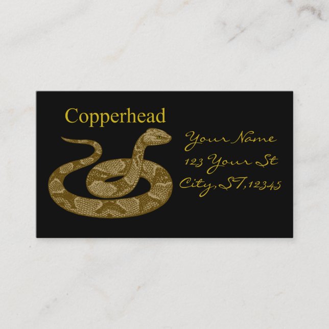 Coiled Copperhead Snake Thunder_Cove Visitenkarte (Vorderseite)