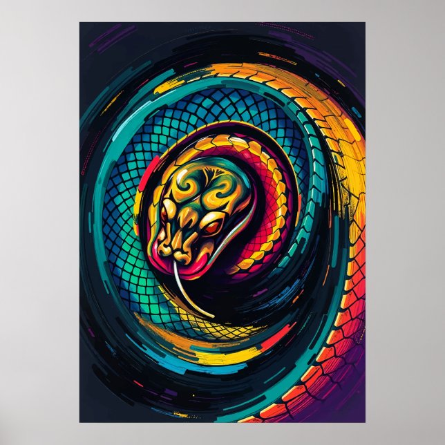 Coiled Serpent Spiral Art Poster (Vorne)