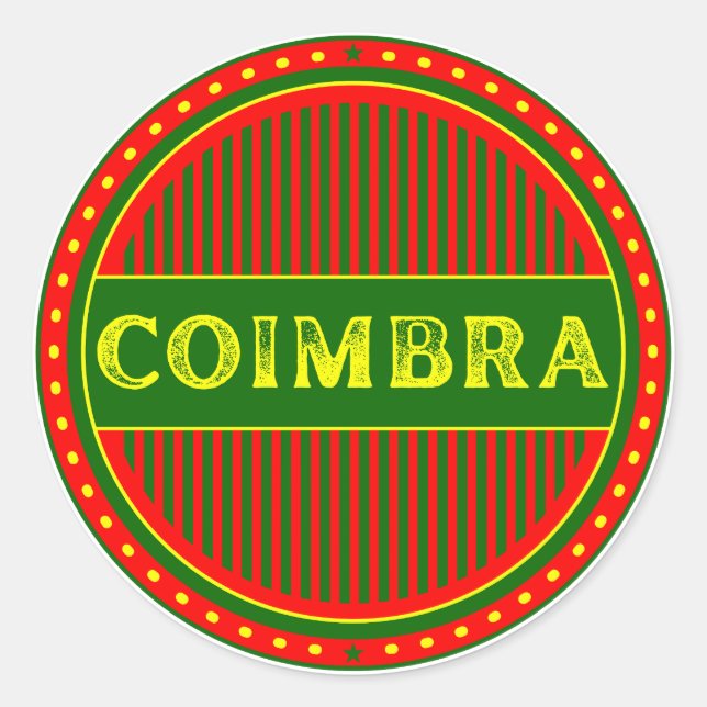 Coimbra City Pride Emblem – Portugiesische Identit Runder Aufkleber (Vorderseite)
