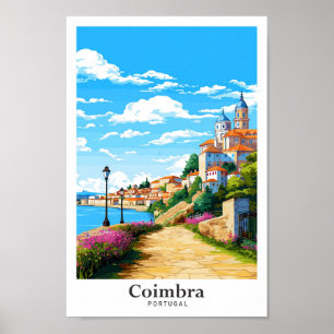 Coimbra Portugal Art Vintage Poster