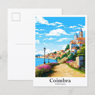 Coimbra Portugal Art Vintage Postkarte