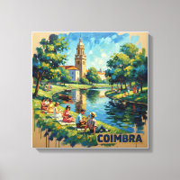 Coimbra Portugal Flussufer Charme Gespanntes Leinw