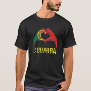 Coimbra Portugiesische Stadt Vintage Portugal Flag T-Shirt