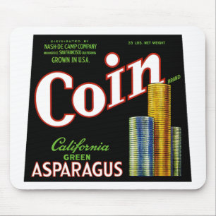 Coin California Spargel Etikett Mousepad