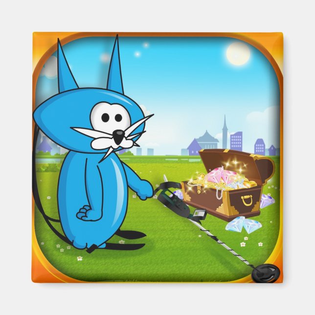 Coin Cat Riches Metal Detektor Magnet! Magnet (Vorne)