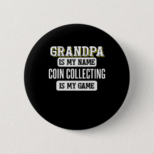 Coin Collector Geschenk für Opa Vatertag Shirt Button