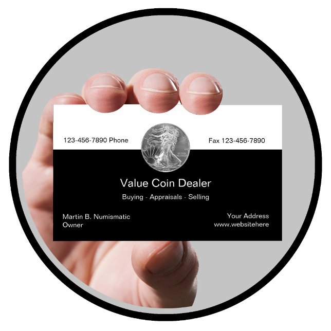 Coin Dealer Business Cards Visitenkarte (Von Creator hochgeladen)