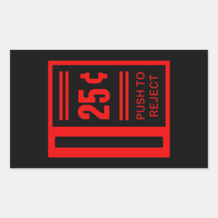 Coin einfügen, um Video-Spiel zu spielen Rechteckiger Aufkleber