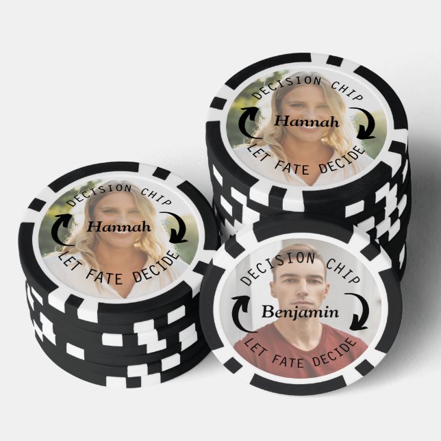 Coin für Foto und Namen von personalisierten Paare Pokerchips (Stapel)