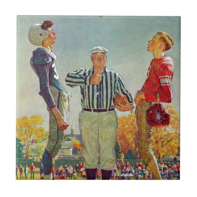 Coin Toss von Norman Rockwell Fliese (Vorderseite)