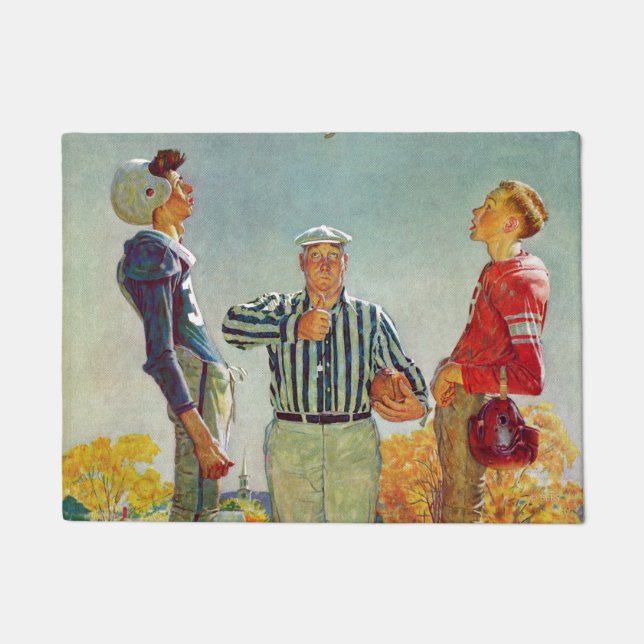 Coin Toss von Norman Rockwell Fußmatte (Vorderseite)