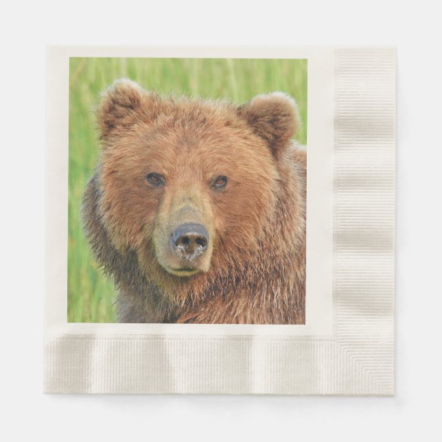 Coined Luncheon napkin w/ grizzlybär Serviette (Vorderseite)