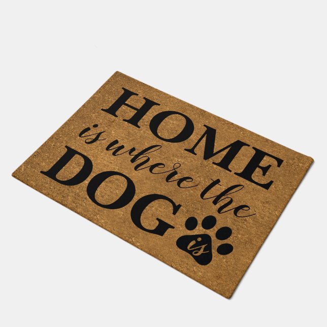 Coir Print | Dog Themed Imitats Coir Fußmatte (Schrägansicht)