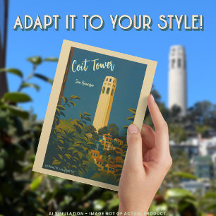 Coit Tower auf Telegraph Hill, San Francisco Reise Postkarte